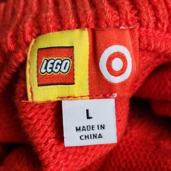 Lego Women's Red Textured Thick Pom Pom Sweater Size Large - Picture 4 of 6